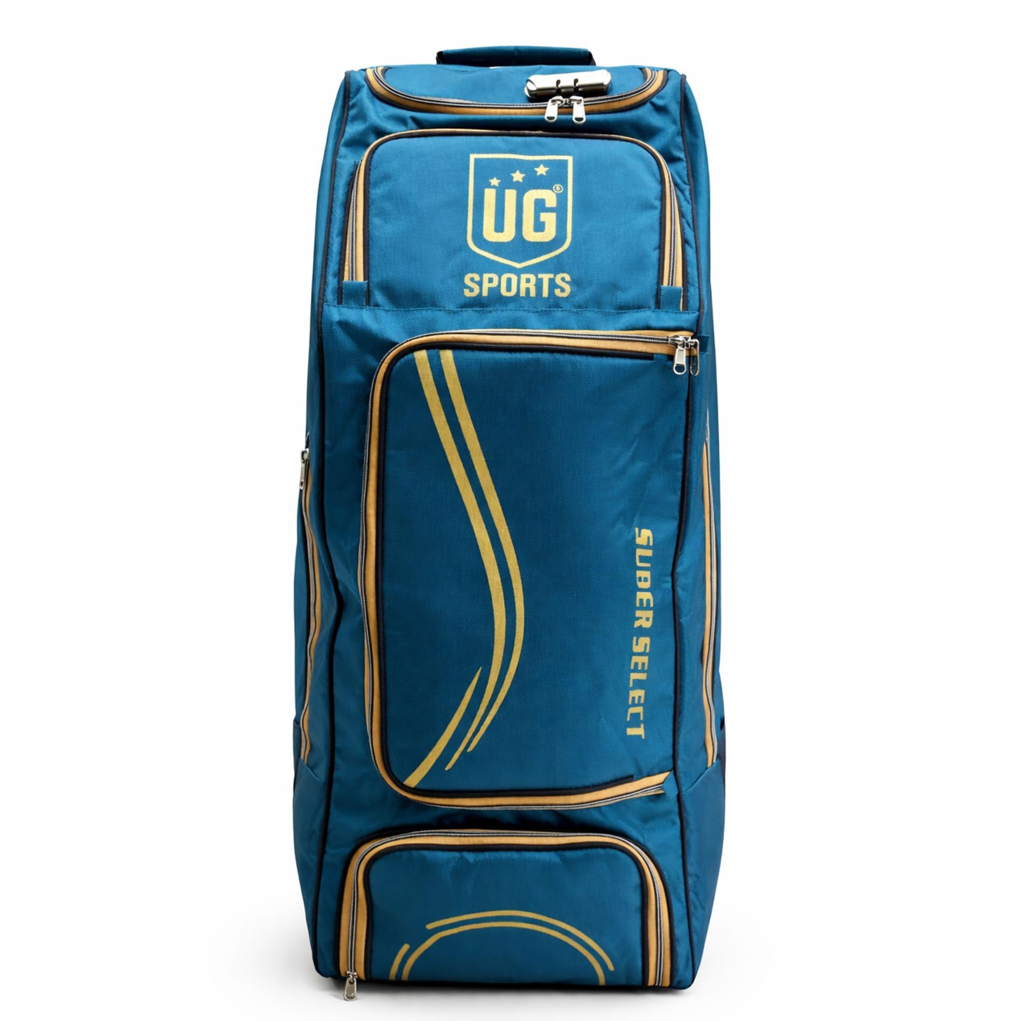 Ultimate Goal Super Select Series Cricket Kit Bag for Men with Tractor Wheels, Large Storage Cricket Gear Bag, Heavy Duty Travel Bag (Blue)-image-17