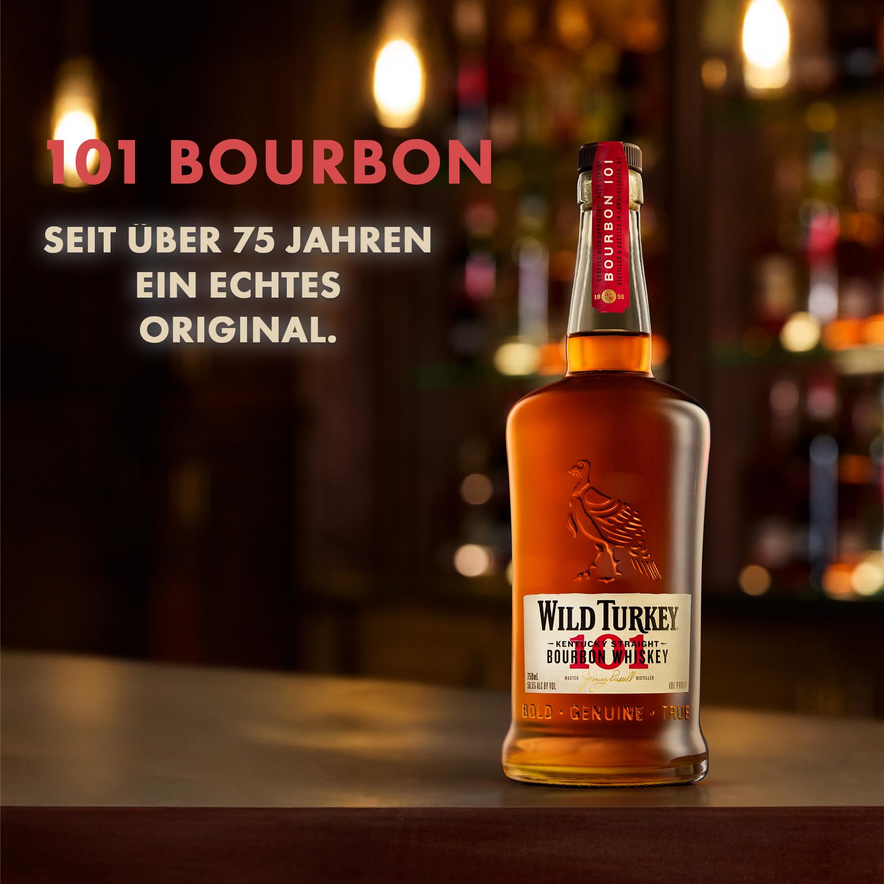 Wild Turkey 101 Kentucky Bourbon Whiskey | kräftiger Whiskey | Geschenkempfehlung | pur, on the rocks oder für Cocktails| 50,5% Vol. | 1 x 0,7 l
