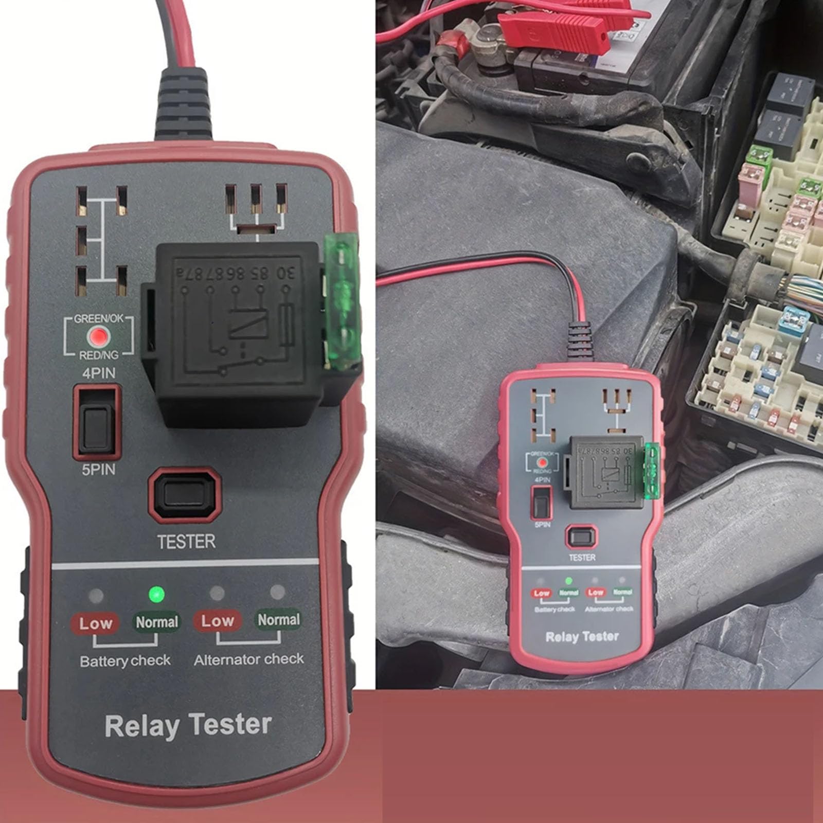 Professional Automotive Relays and Battery Diagnostic Tool Voltages for Quick Fault Detection High Accuracy Tester — view 6