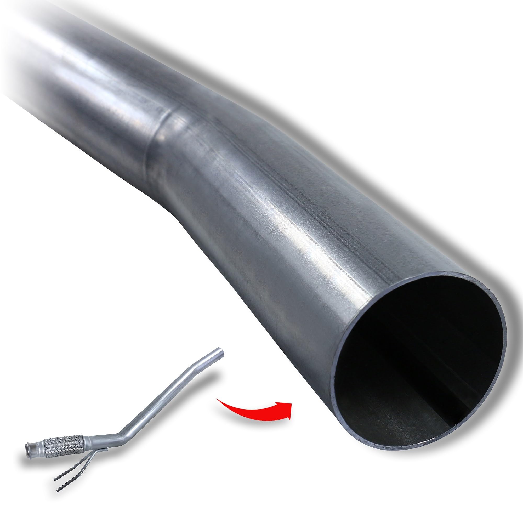 1x Tubo de escape Tubo delantero con abrazadera doble