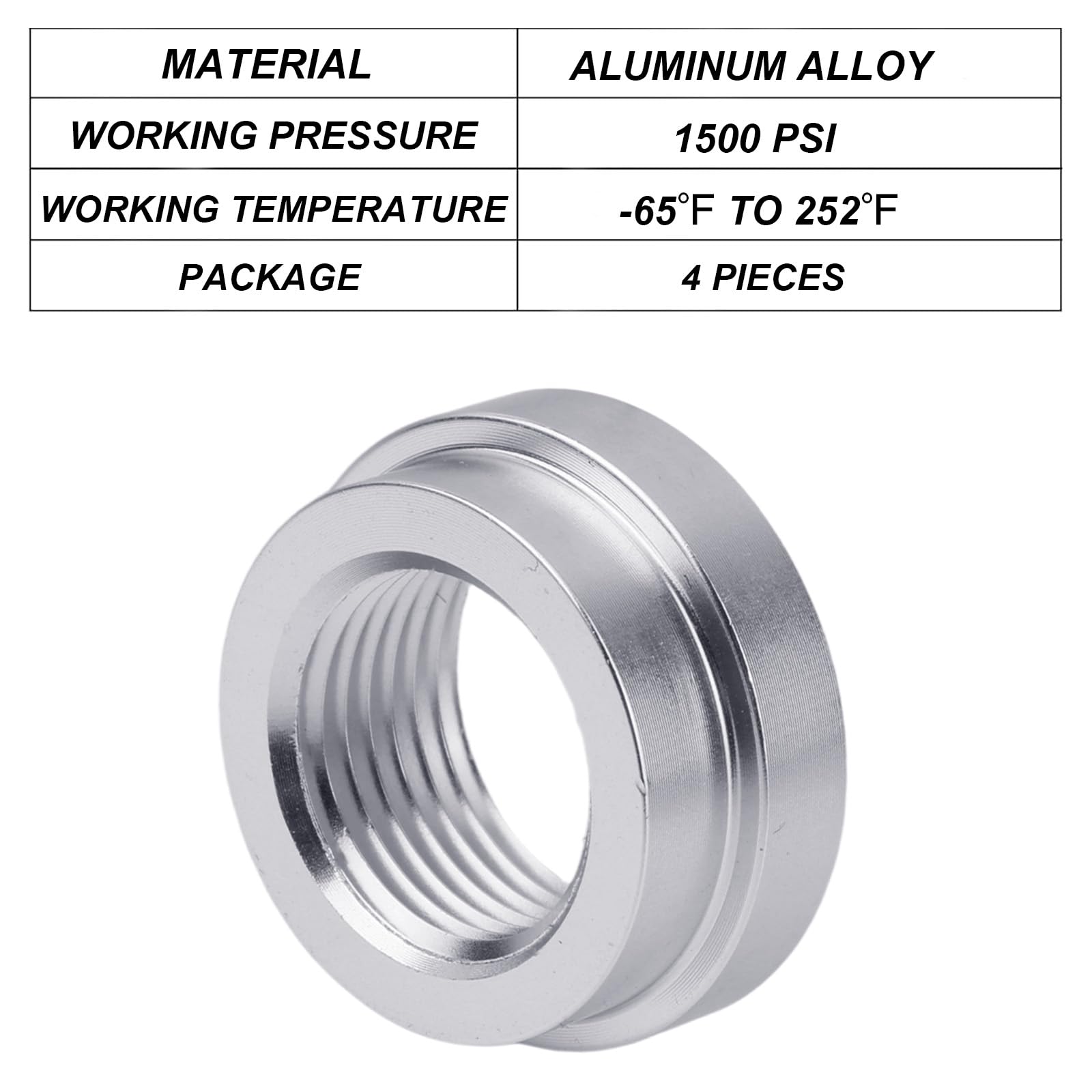 4stk Schweißspund mit Innengewinde, Aluminium 3/8" NPT Stufenschweißanschluss mit Innengewinde für den Ansaugkrümmer Überlaufbehälter des Kraftstofftanks