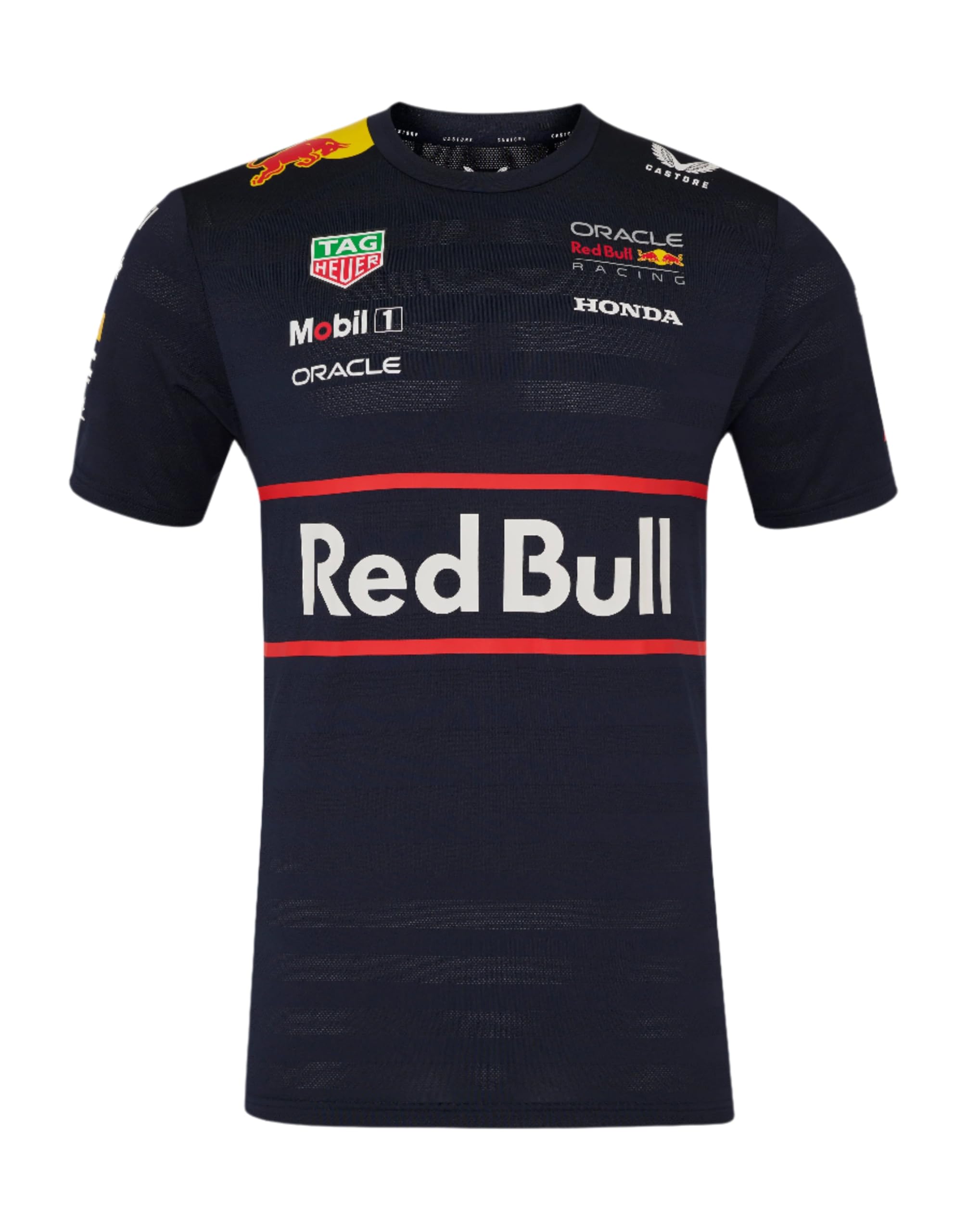 Castore Oracle Red Bull Racing Junior Set Up T-Shirt | 20th Anniversary Official Red Bull F1 Shirt with Team & Sponsor Logos