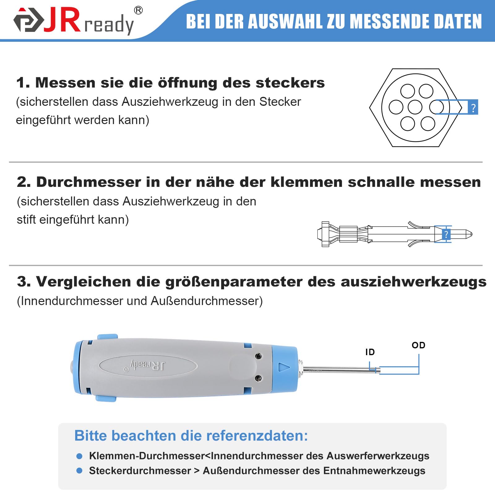 JRready JRconDRK-T190260 strumento di sblocco nuovo aggiornamento con custodia protettiva per TE 4.2 Mini Universal Mate-N-Lock AMP 4.2 Pitch Miniatura Rettangolo (MR) JST FL 4.14 Pitch Contatto