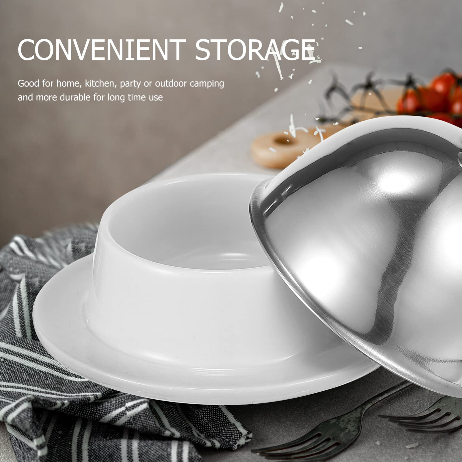 Cabilock Cow Butter Dish Lid Ceramic Food Serving Plate Cover for Christmas Decor Butter Cake Desserts