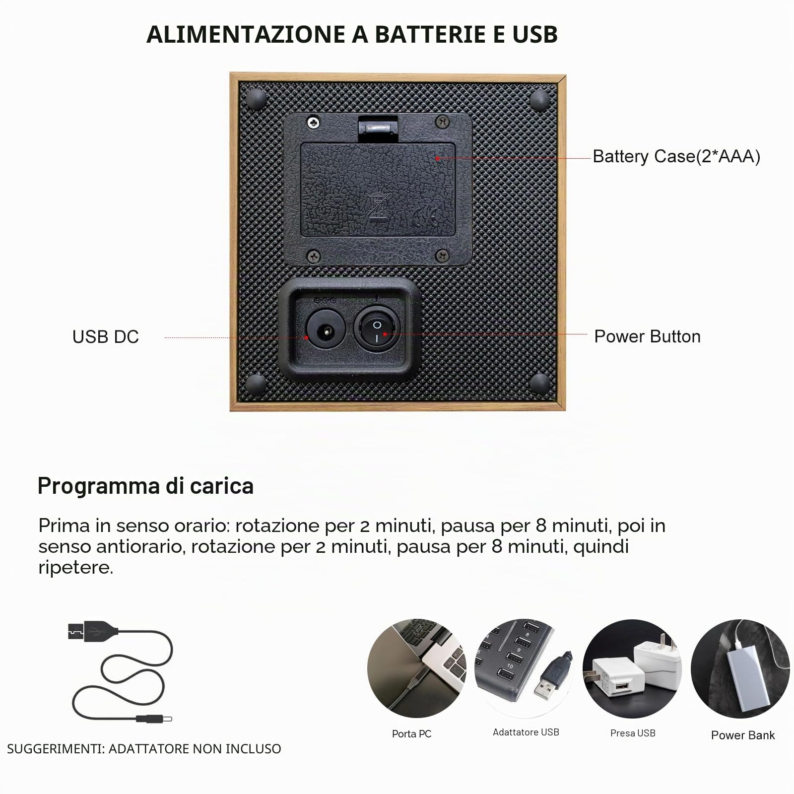 XTELARY Carica orologi singola, carica orologi automatica, 1 orologio con motori Mabuchi, funzionamento a batteria o alimentatore per uomo e donna