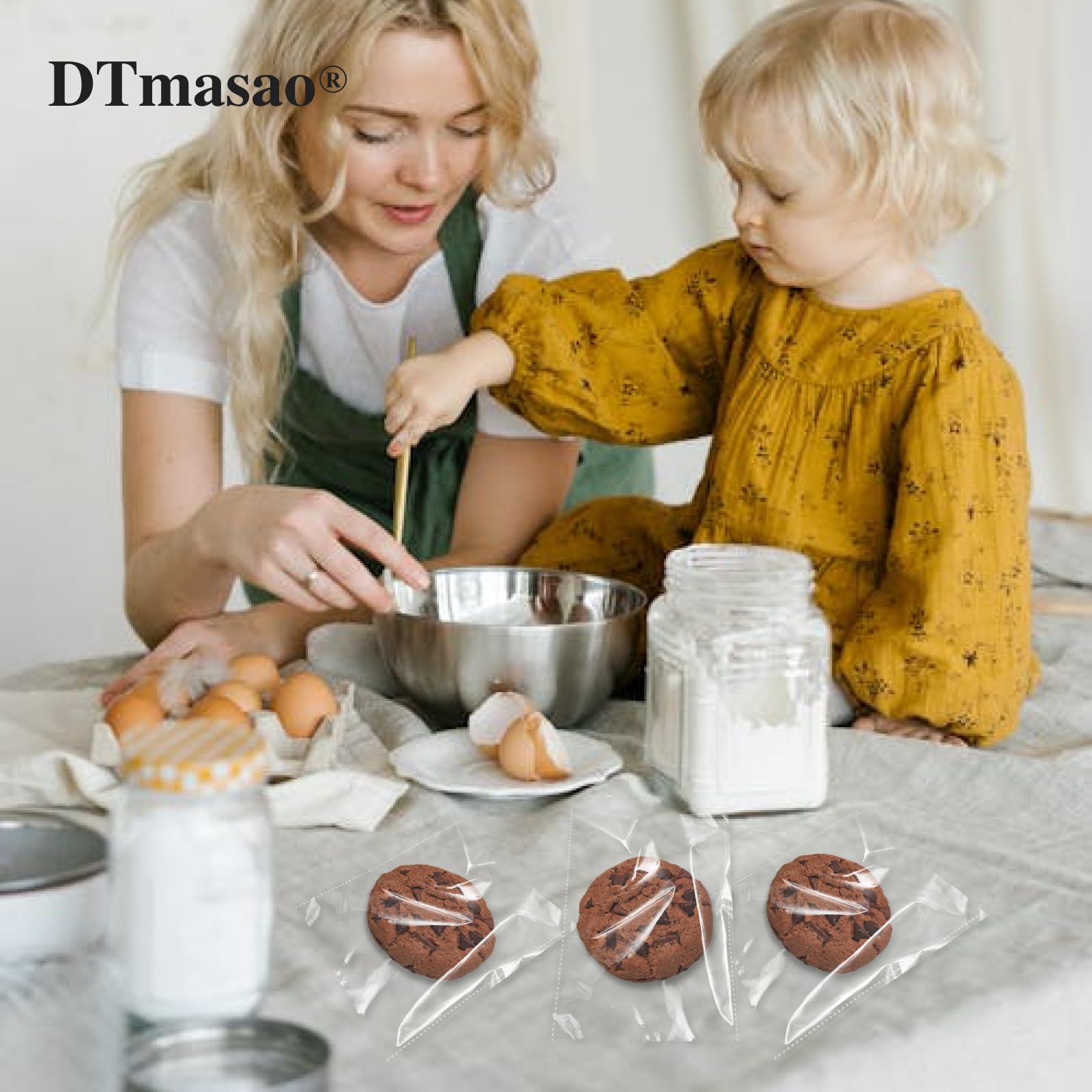 DTmasao Bolsas De Celofán Autosellantes, Pulgadas, 600 Transparentes Resellables Para Embalar Regalos, Galletas, Productos, Dulces, 4 X 6