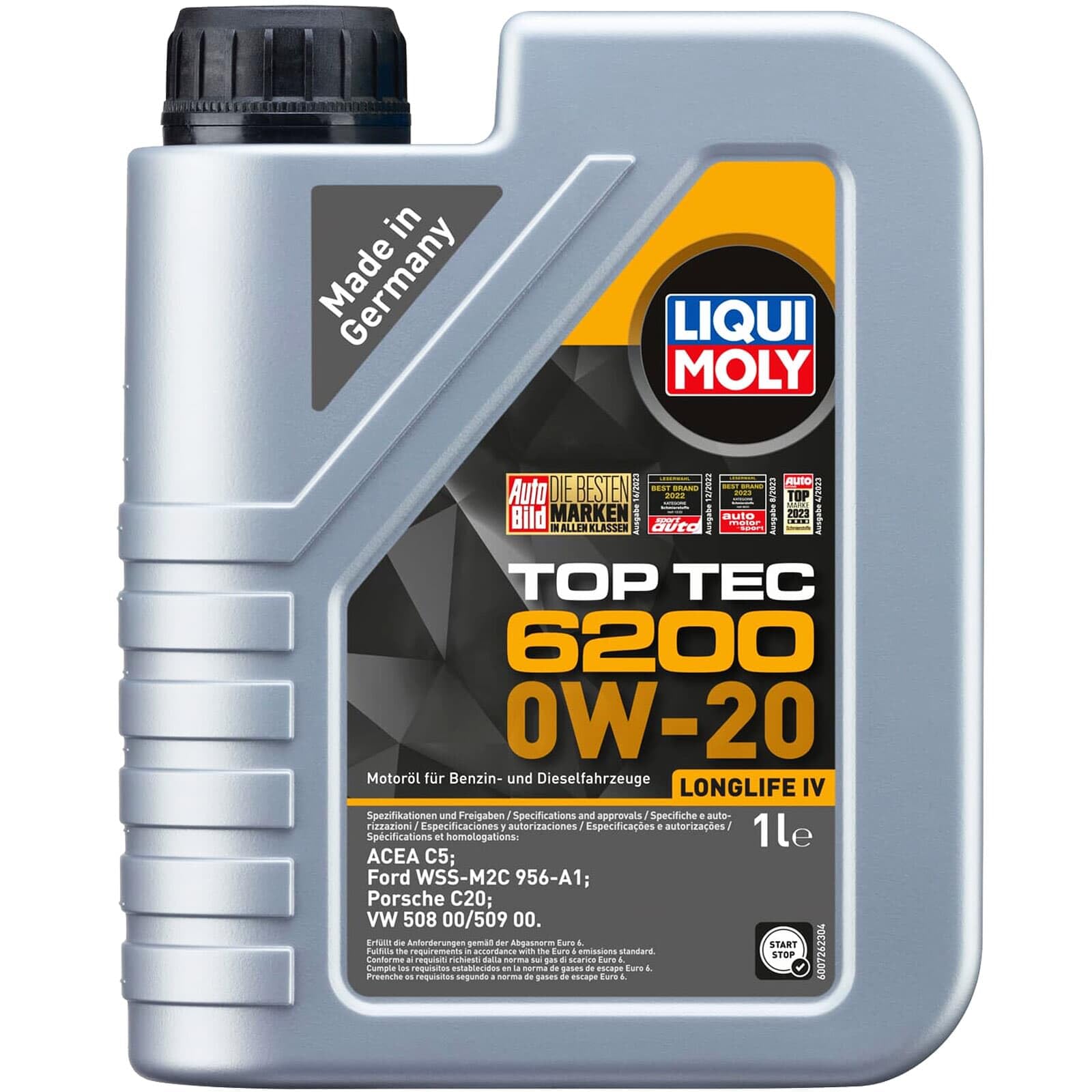 LIQUI MOLY Top Tec 6200 0W-20 | 1 L | Synthesetechnologie Motoröl | Art.-Nr.: 20780, farblos