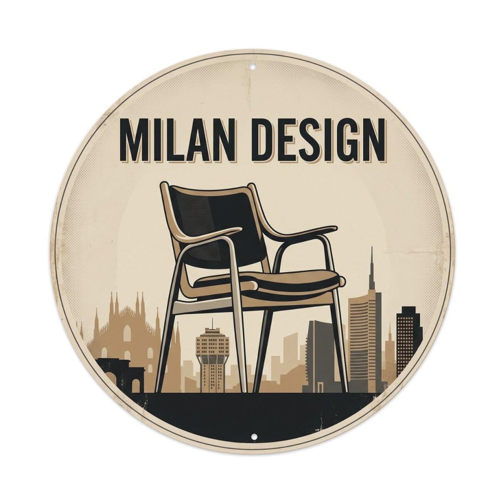 Classic Milan Italy Design Culture Travel Metal Tin Sign