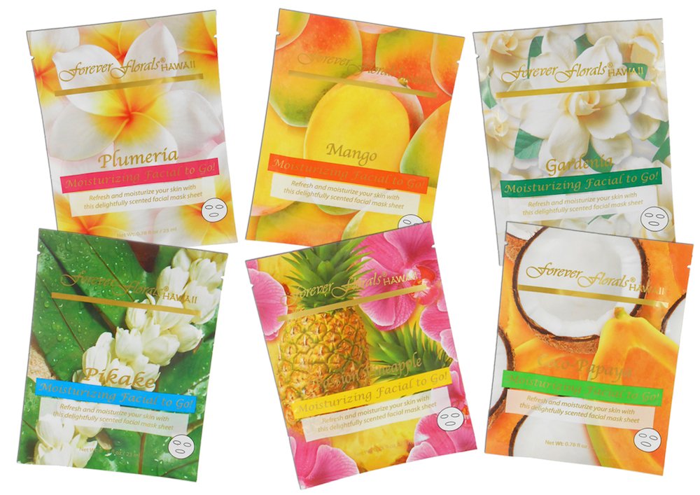 Facial Mask, ASSORTMENT 6/Pk (Plum,Coco-P, Gardn, Mango, Pass-Pine, Pik)