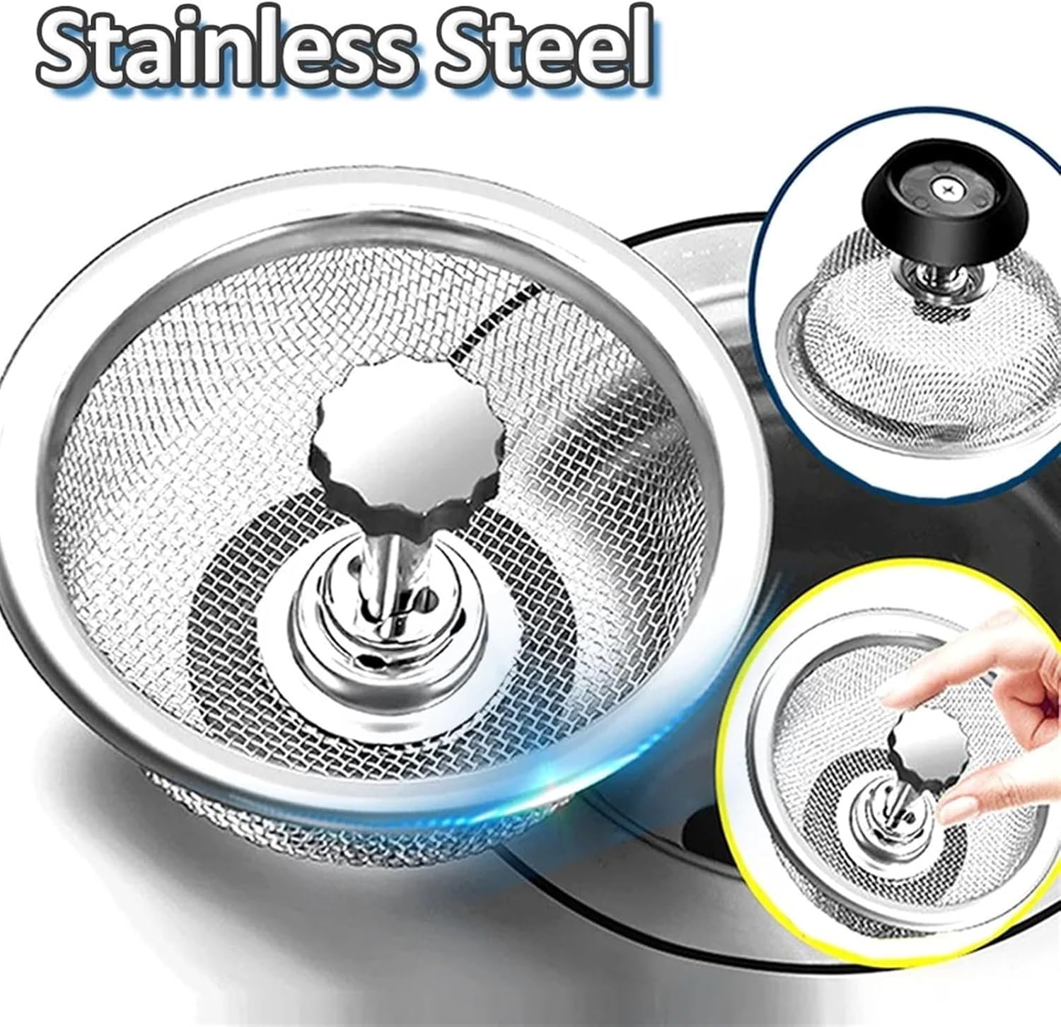 Kitchen Water Sink Filter Sink Mesh Strainer Kitchen Stainless Steel Sink Strainer Bathroom Floor Drain Cover Cleaning Tools