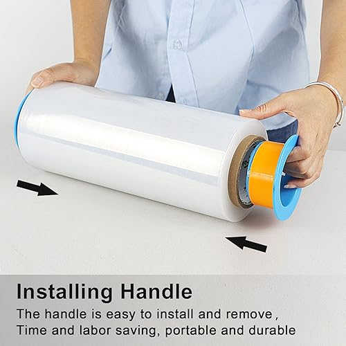 Miniatura 4 de BOMEI PACK Paquete de 3 envolturas elásticas transparentes de resistencia industrial de 12 pulgadas x 1000 pies, calibre 80 de grosor, adherencia