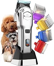 oneisall Tosatrice per cani professionale, senza fili/ricaricabile, con pettini in metallo staccabili, a basso rumore, resistenti, per capelli spessi/ricci/fini/ondulati
