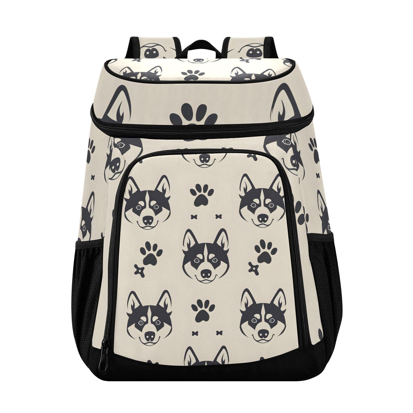 Husky Dog Claw Pet Cooler Backpack Cooler Insulated Leak Proof Lunch Backpack 36 Cans Waterproof Soft for Men Women Picnic Hiking Camping Beach
