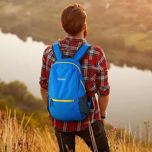 Miniatura 6 de Mochila de viaje ultraligera de Gonex, práctica, resistente al agua, para escuela, senderismo, camping, ciclismo, etc. Plegable, 5,3 galones