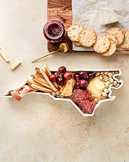 North Carolina Shaped Baking Dish Serving Platter or Decorative Tray Charming Porcelain Bakeware Oven Microwave and Dishwasher Safe