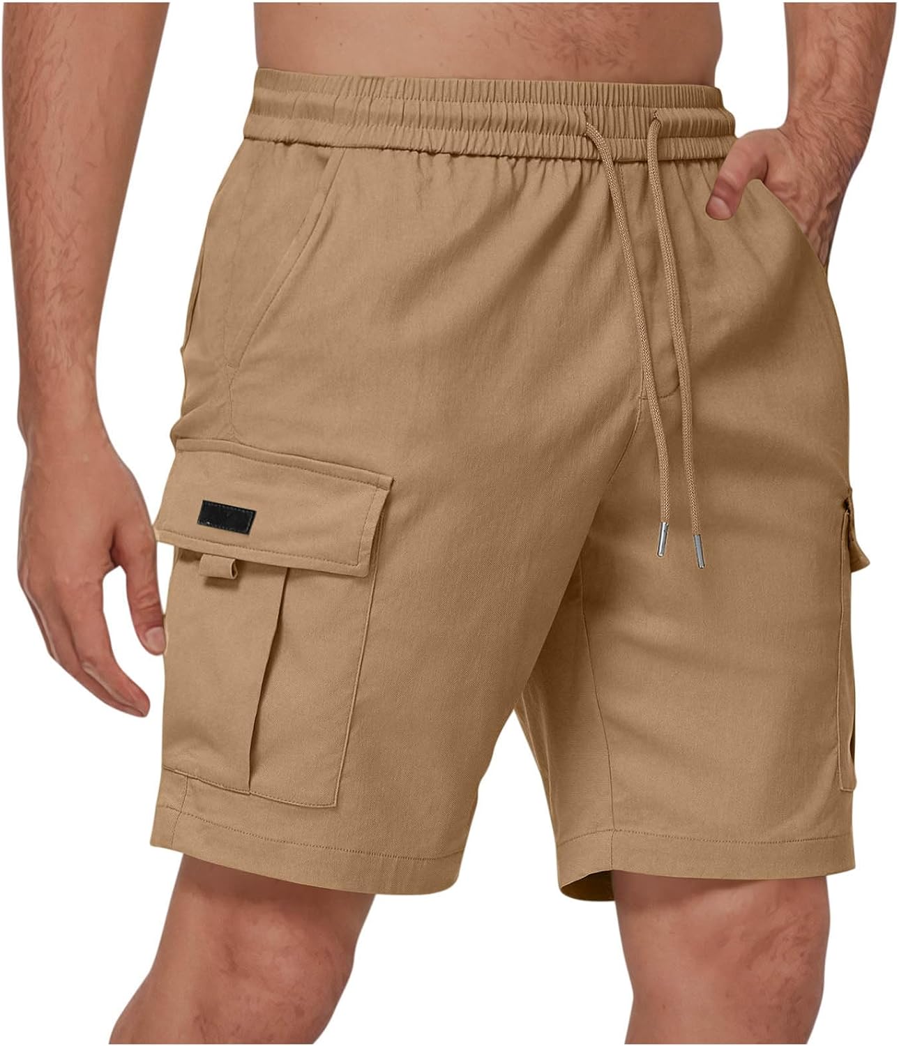 Mens Cargo Shorts Stretch Waist Casual Lightweight Relaxed Fit Hiking Outdoor Work Shorts with Multi Pockets