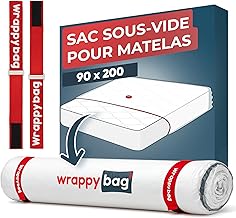 Wrappybag – Vacuum Bag for Moving Mattresses 90 x 200 cm – Complete Kit Waterproof Vacuum Mattress Protector with Clips & Straps – Compatible with All Sizes and Vacuum Cleaners