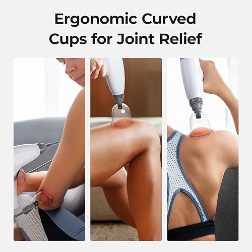 Miniatura 4 de Scienlodic Juego de 12 ventosas, juego de terapia eléctrica de ventosas con bomba, ventosas profesionales al vacío portátiles con una sola tecla,