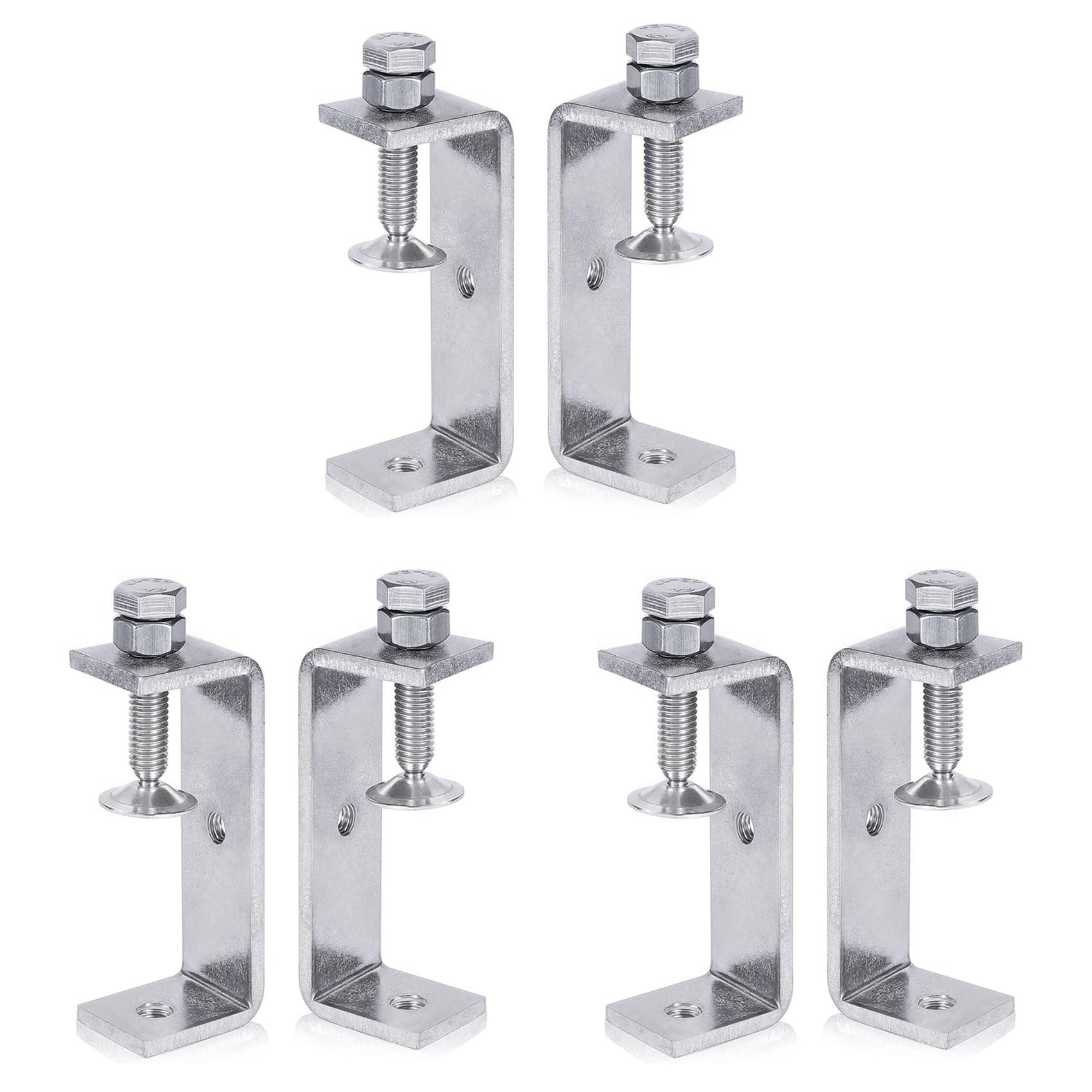 Jnchdghwa Silver Metal Clamp Heavy Duty Clamp C Clamp Woodworking Clamp With Wide Jaw Openings (65Mm), 6Pcs
