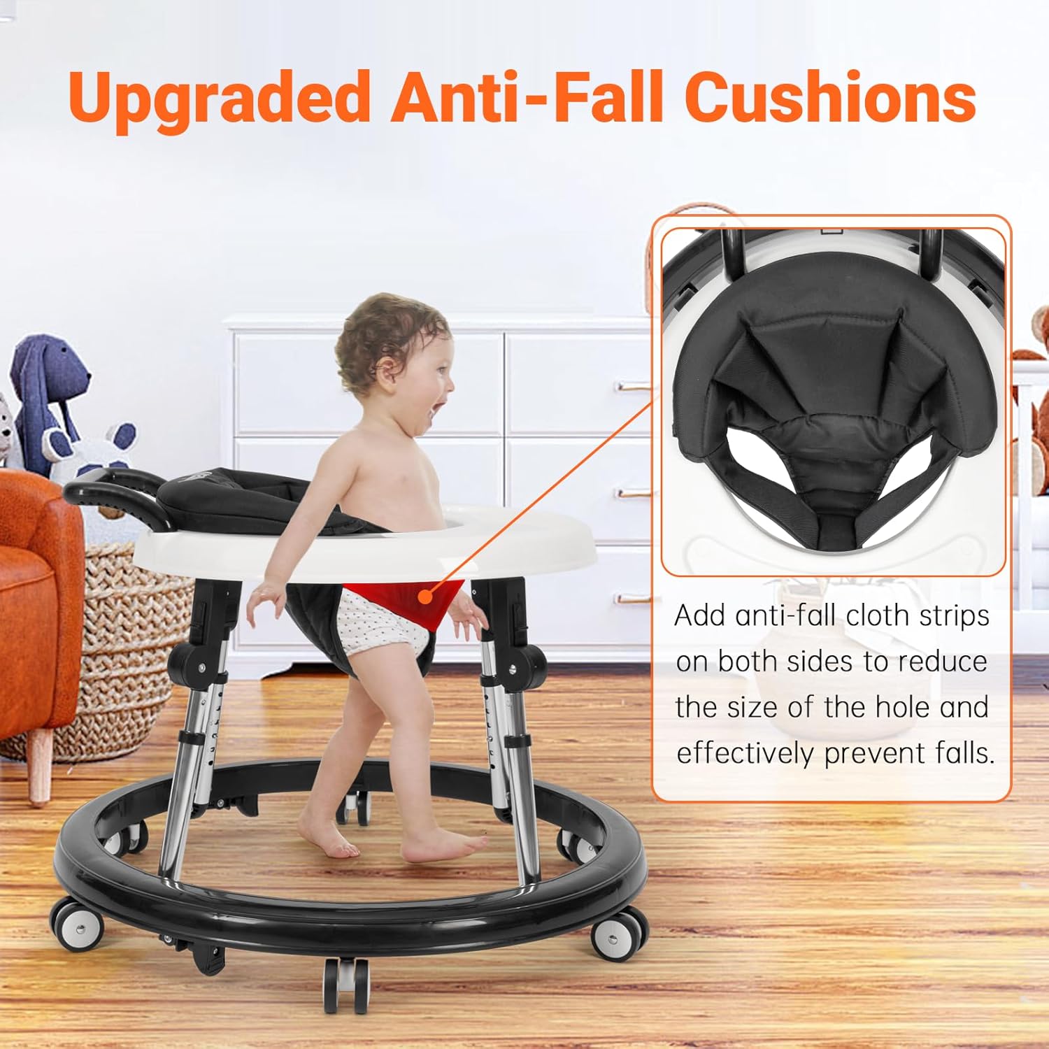 Baby Walker Foldable with Adjustable Heights, Baby Walkers and