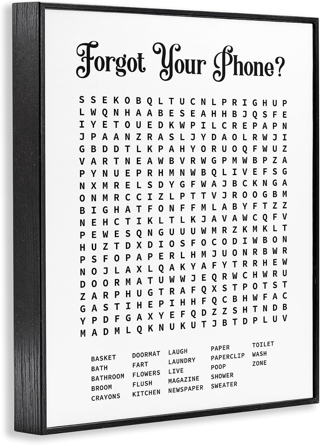 Bathroom Word Puzzle, 16 x 20 Inch Framed Giclée Print image 2