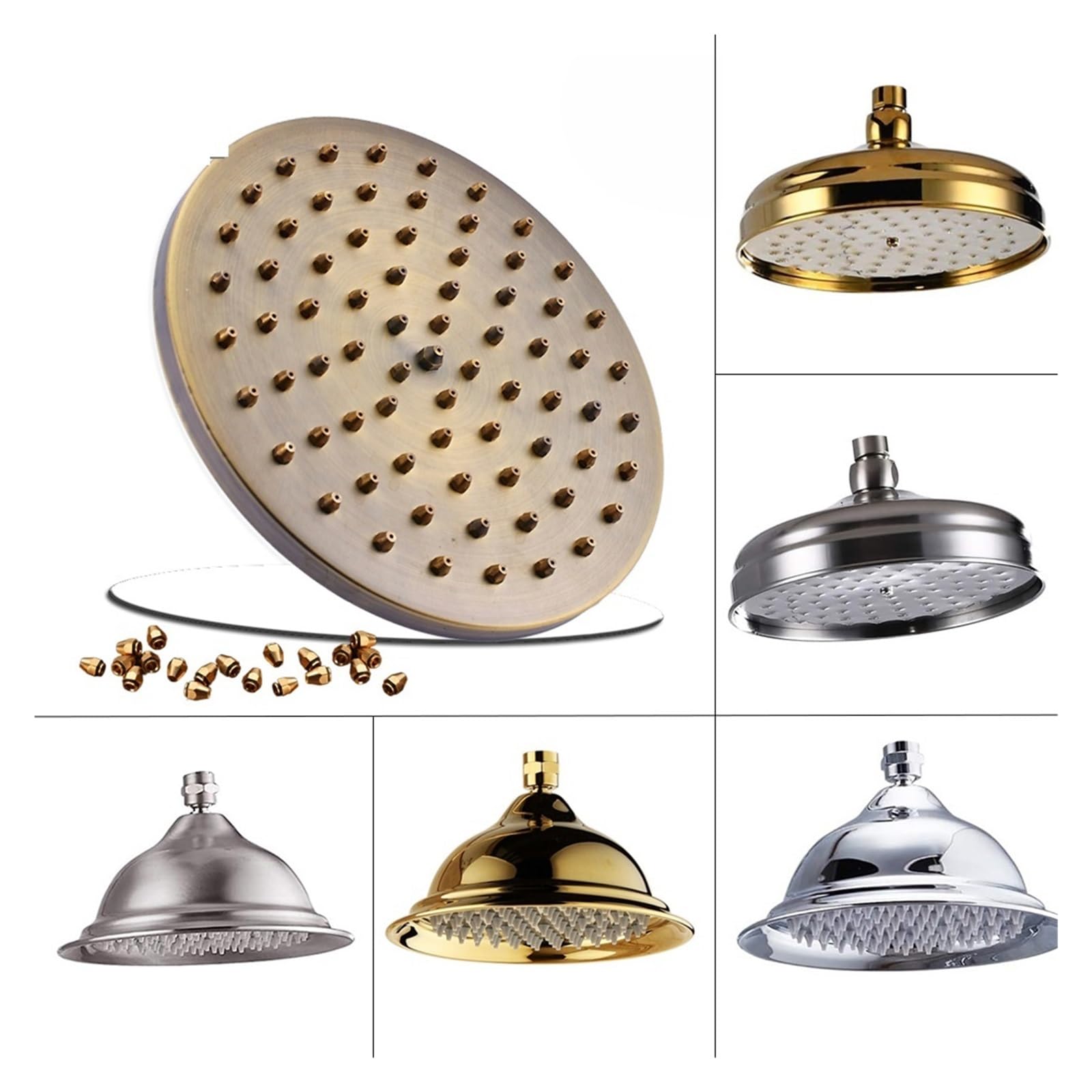 Alcachofa-ducha-Retro Grifo de cabezal ducha tipo lluvia dorado latón