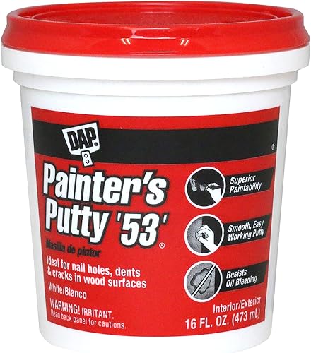 DAP 12242 Painters Putty Pt - Material de construcción en bruto, 16 onzas, color blanco