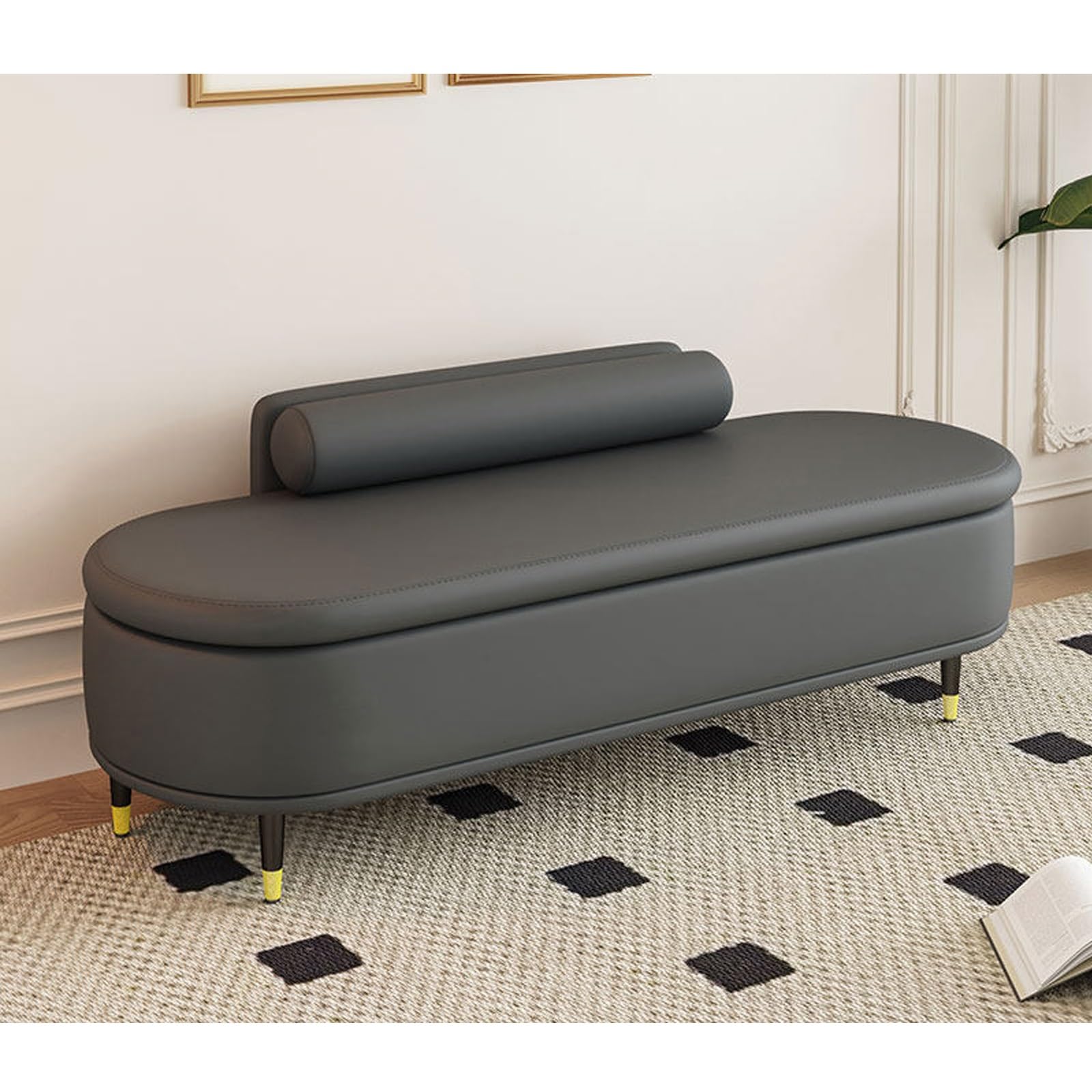 Banc à langer rembourré en cuir pour ranger le salon et la chambre à coucher
