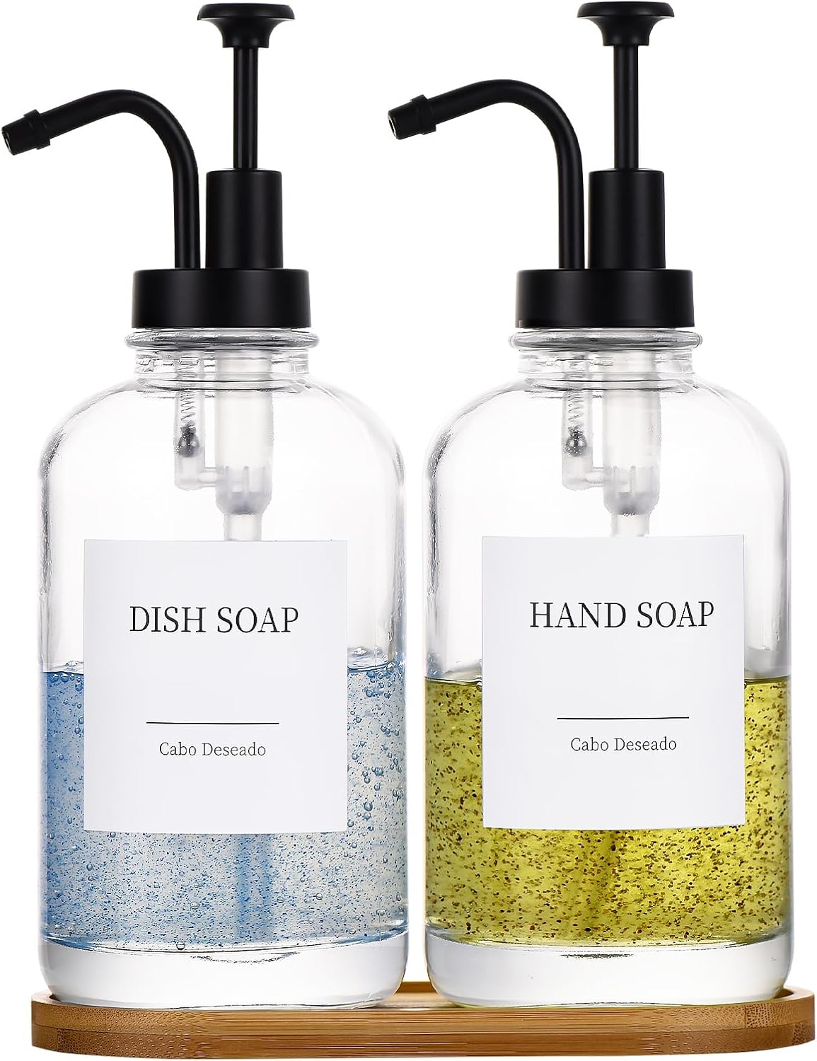 Glass Soap Dispenser Set with Pump and Accessories (2pk)