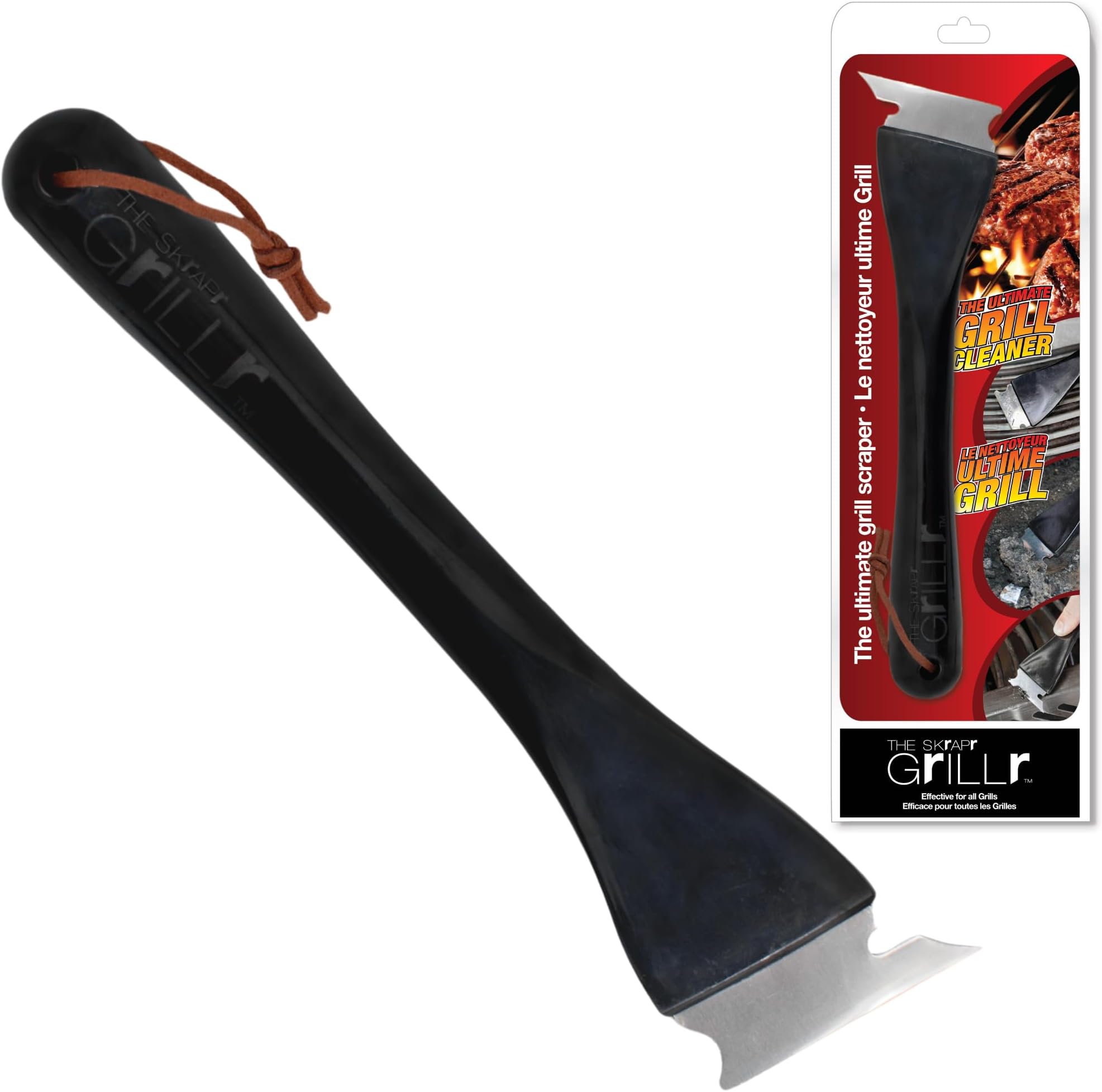 Grill Scraper, Stainless Steel Extra Strong BBQ Cleaner Accessories, Safe Bristle Free Barbecue Scrubber Cleaning Tool for Gas and Charcoal Grilling Grates