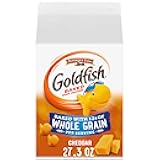 Goldfish Cheddar Cheese Crackers, Baked with Whole Grain, 27.3 oz Carton