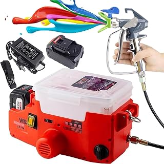 500W Backpack Airless Paint Sprayer, 15MPa Handheld High Pressure Electric Spraying Machines with 1.7L Capacity, 1.2L/Min Flow Rate, 6-Speed Adjustable Paint Sprayer for Interior & Exterior red