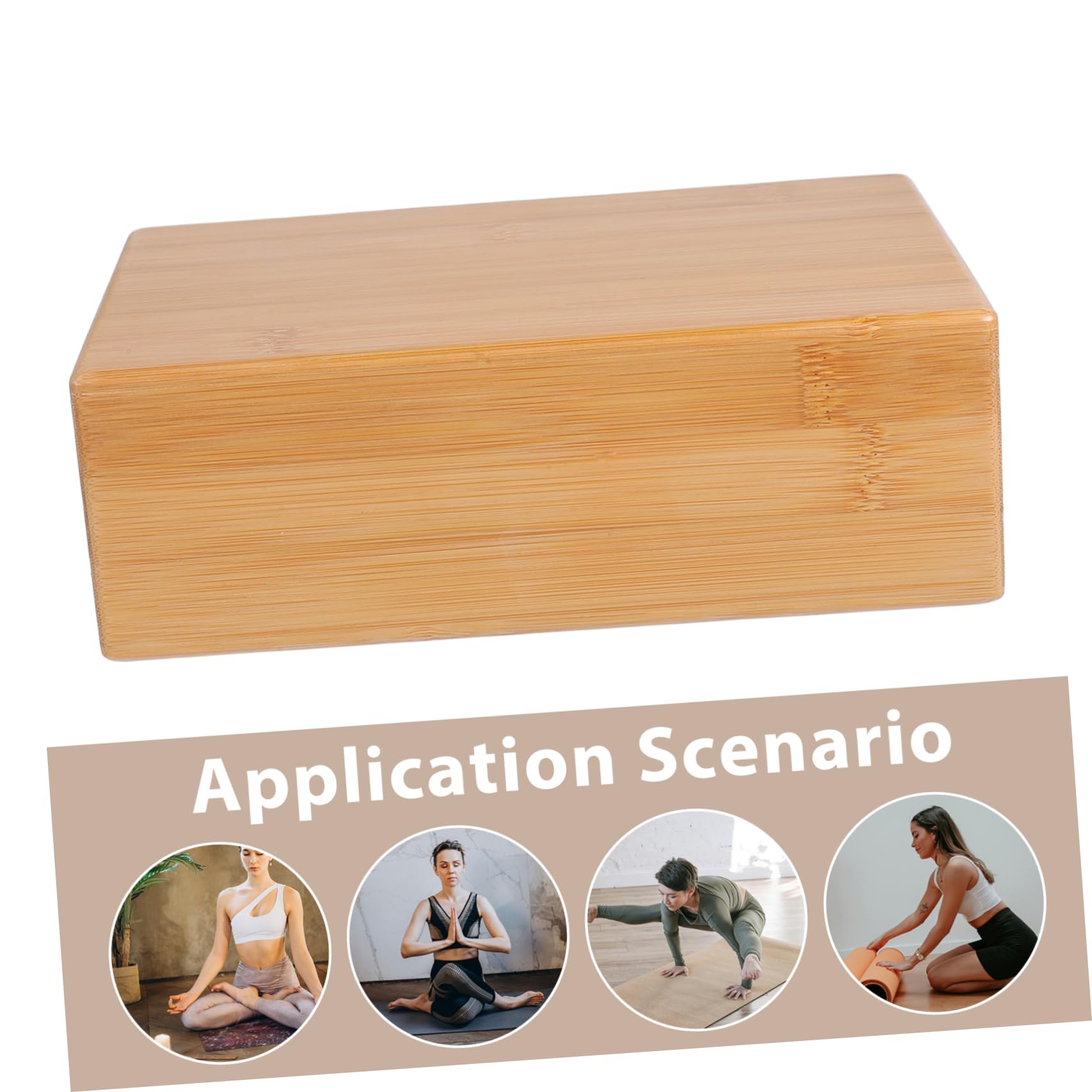 WOONEKY Bloque de Yoga y Superficie Lisa de Bambú Natural para Entrenamiento Seguro Adecuado para Ejercicio de Yoga y Fitness en Casa