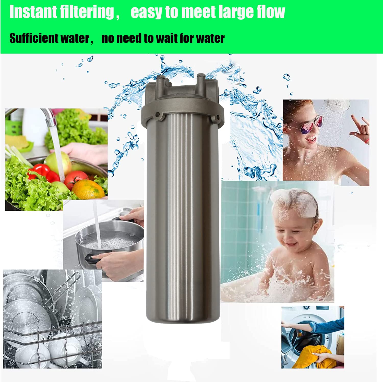 Snapklik.com : INTBUYING Heavy Duty Water Filter Shell Housing Whole ...