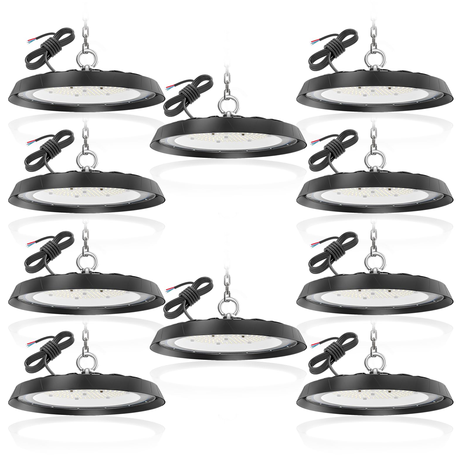 10PCS Lámpara LED Industrial UFO 300W, 30000LM Alta Bahía para Talleres | Alto Brillo 6000K Blanco FríO,Impermeable IP65, IluminacióN De AlmacéN,High Bay Lampara Para FáBrica,Taller,Garaje Patio