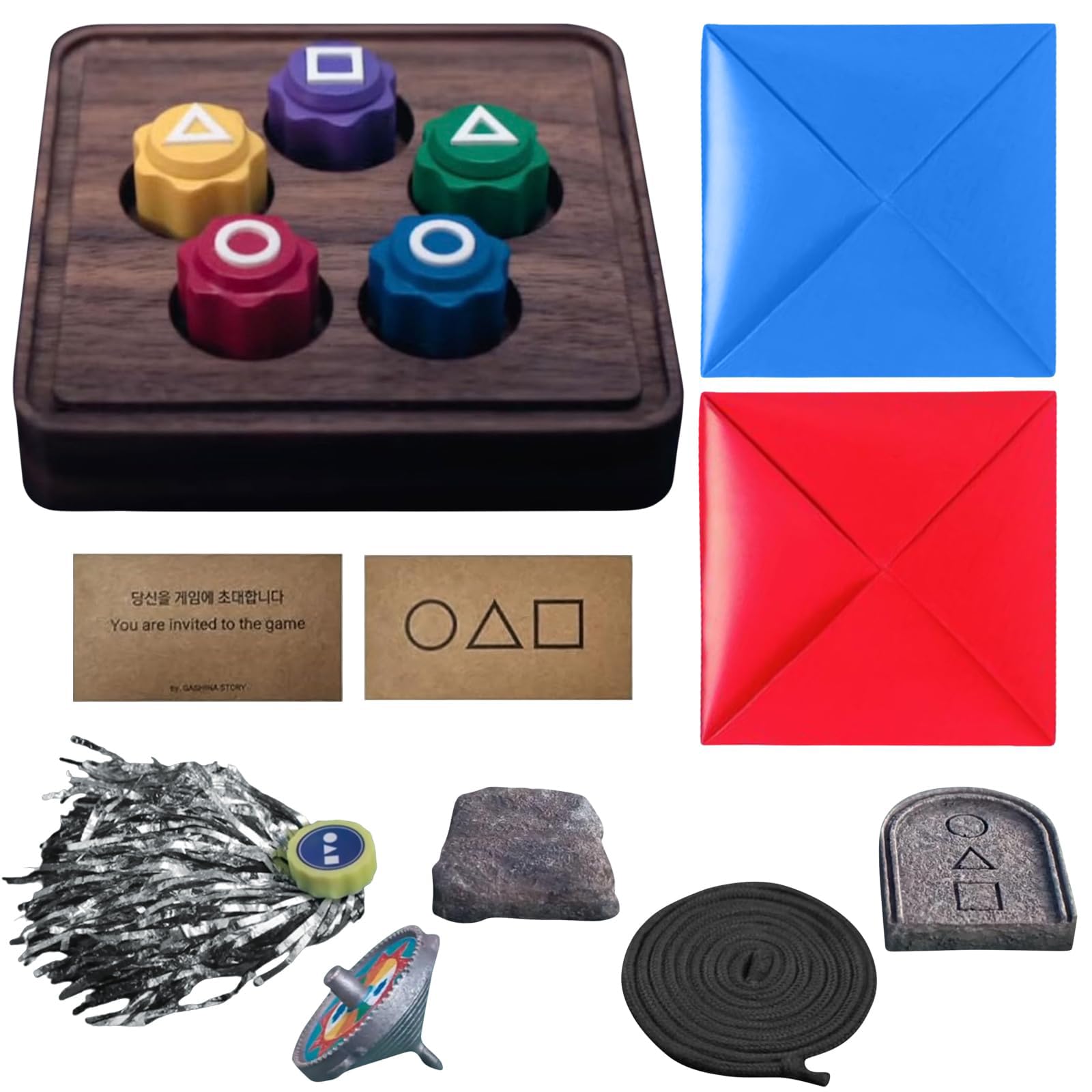 Pmeixcy 10Pcs Gonggi Game Set, Traditional Folk Tossing Game Set, Fun Catching and Party Game for Family and Friends, Durable PLA Material with Carved Design-image-15