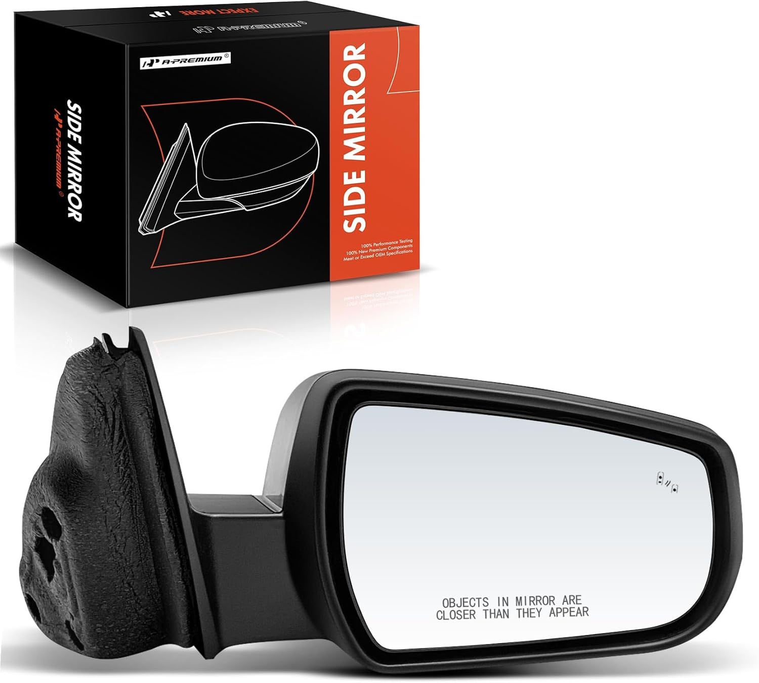 A-Premium Passenger Side Power Door Mirror - Compatible with Chevrolet Malibu 2013-2015, Malibu Limited 2016 - Heated Non-Folding Black Outside Rear View Mirror w/Turn Signal and Blind Spot Detection
