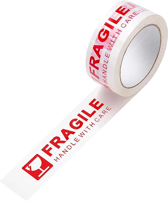 Fragile Handle with Care Printed Packaging Packing Adhesive Tape Rolls for Parcels Boxes Extra Strong Heavy Duty Sticky 48mm x 66m