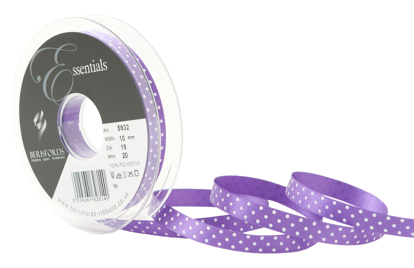 Berisfords Micro DOT, Polyester, Purple, 10.4 x 10.4 x 1.4 cm