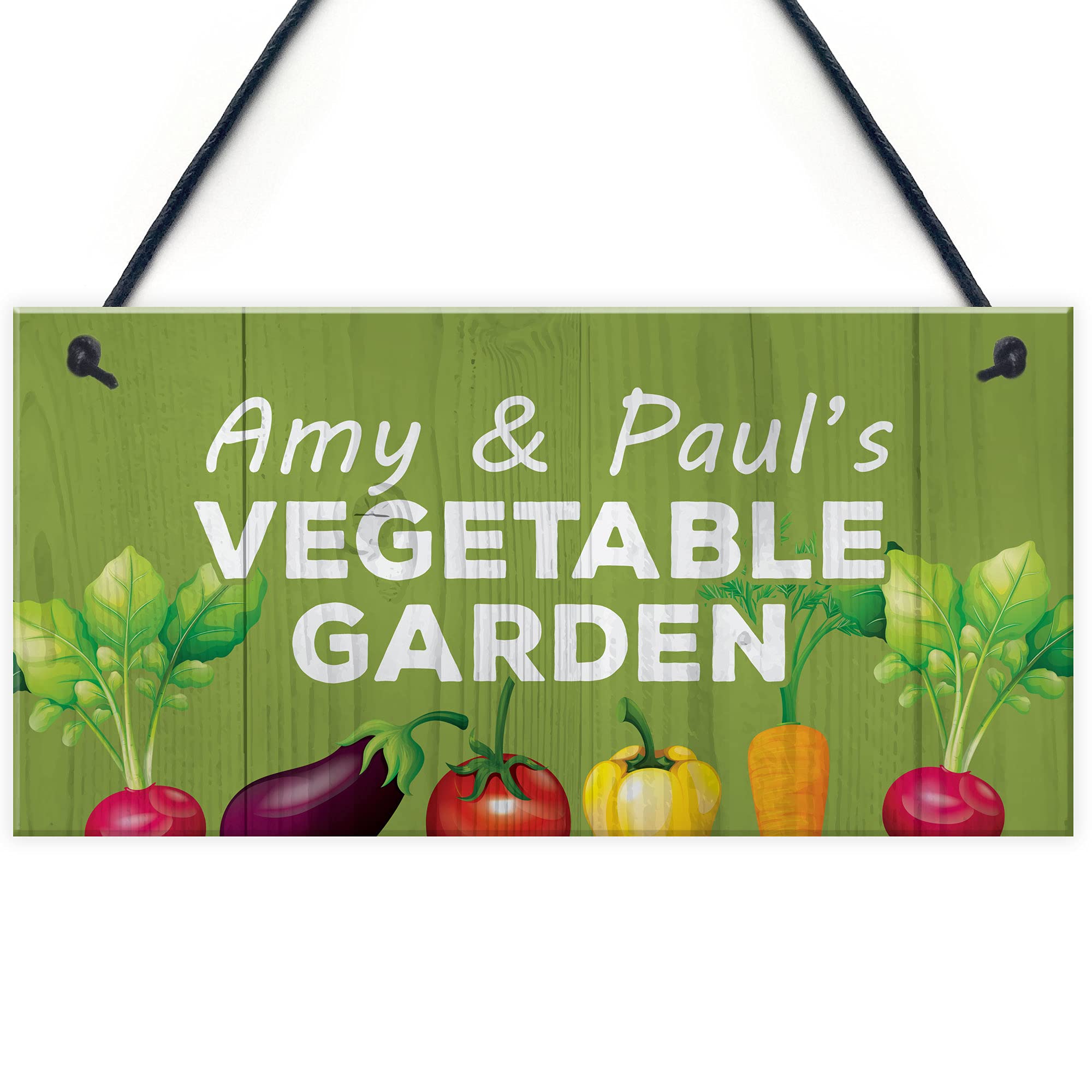 Red Ocean Vegetable Garden Personalised Hanging Allotment Greenhouse Garden Shed Sign