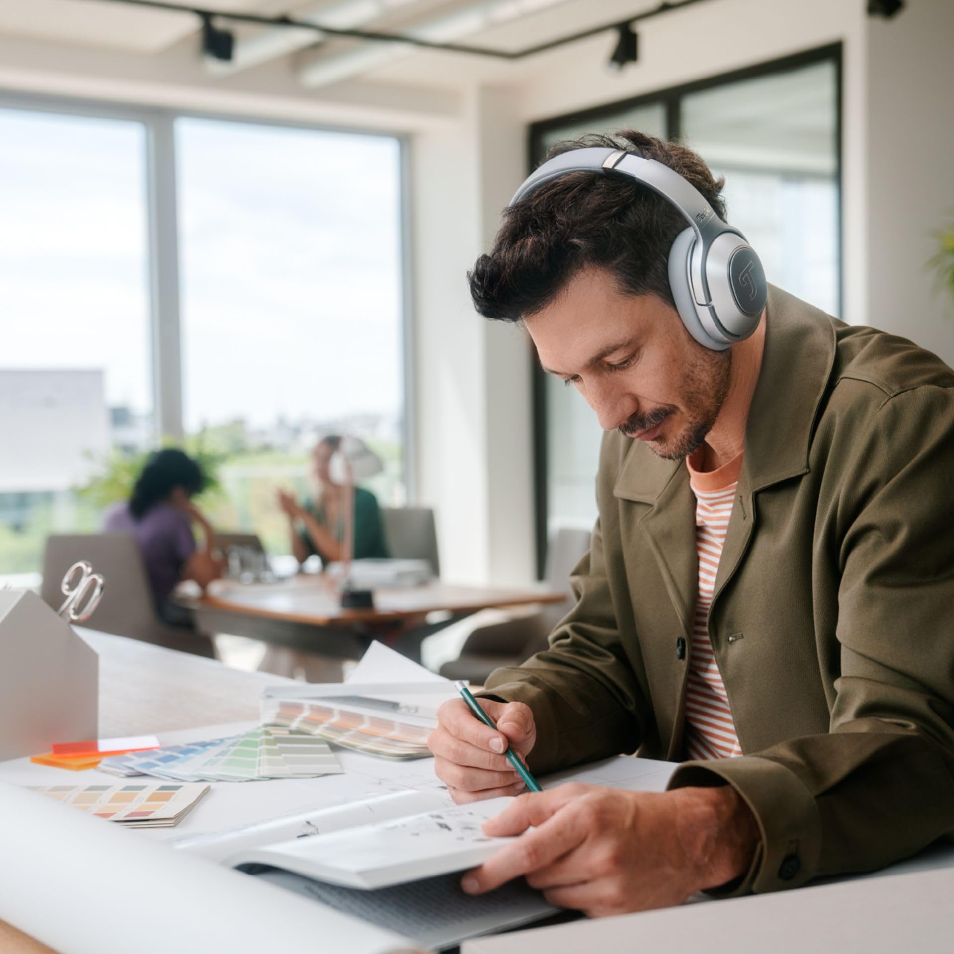 Teufel REAL Blue PRO Kabellose Bluetooth-Kopfhörer Over-Ear mit Active Noise Cancelling und Langer Akkuflaufzeit (56 h), Mimi Sound Personalisierung, Schnellladefunktion, ShareMe-Funktion - grau