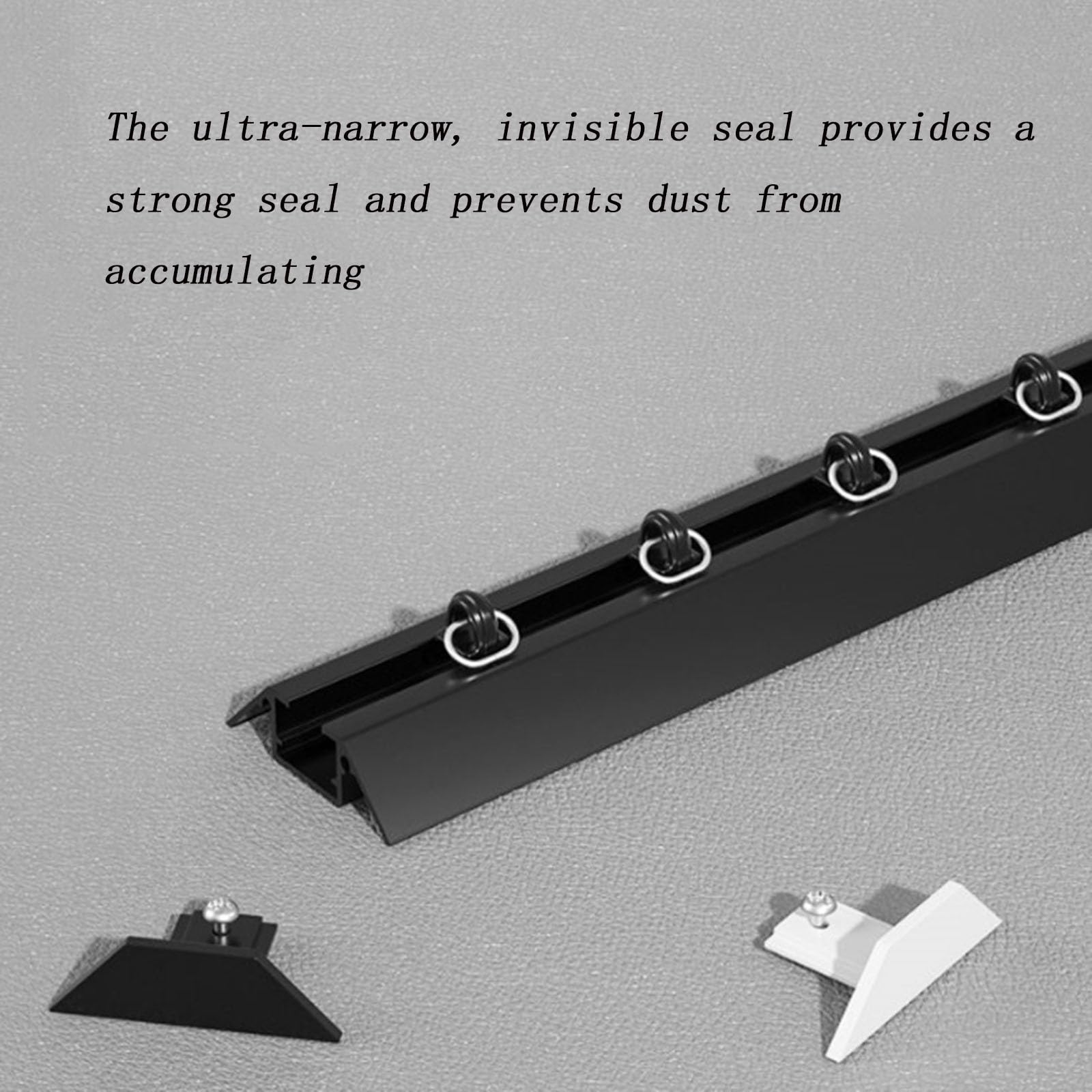 Tringles à rideaux silencieuses, rails invisibles ultra-fins montés sur le dessus, fonctionnement fluide et silencieux, adaptés aux baies vitrées et aux balcons(White,220cm)