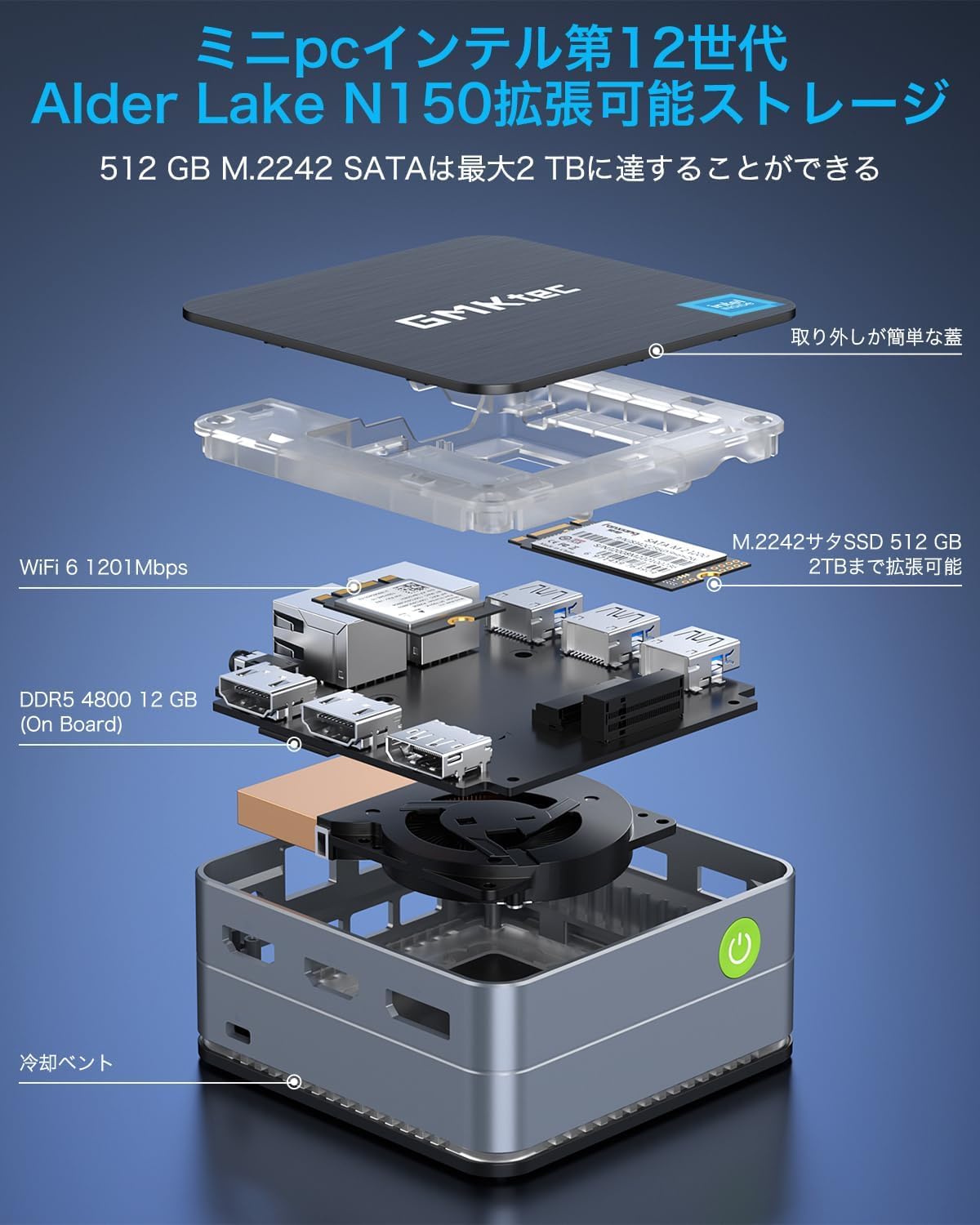 Amazon.co.jp: GMKtec Mini PC Intel Alder Lake-N150 (up to 3.6GHz 