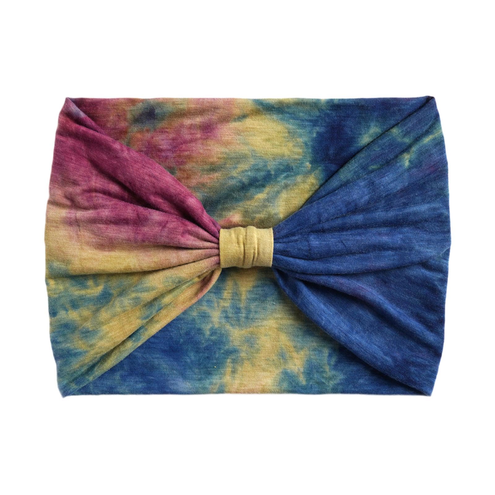 calandis Women Wide Headband Tie Dye Head Scarf Sweat Absorbent Soft Stretchy Bandana Style A | Hair Accessories | Womens Accessories-picture-22