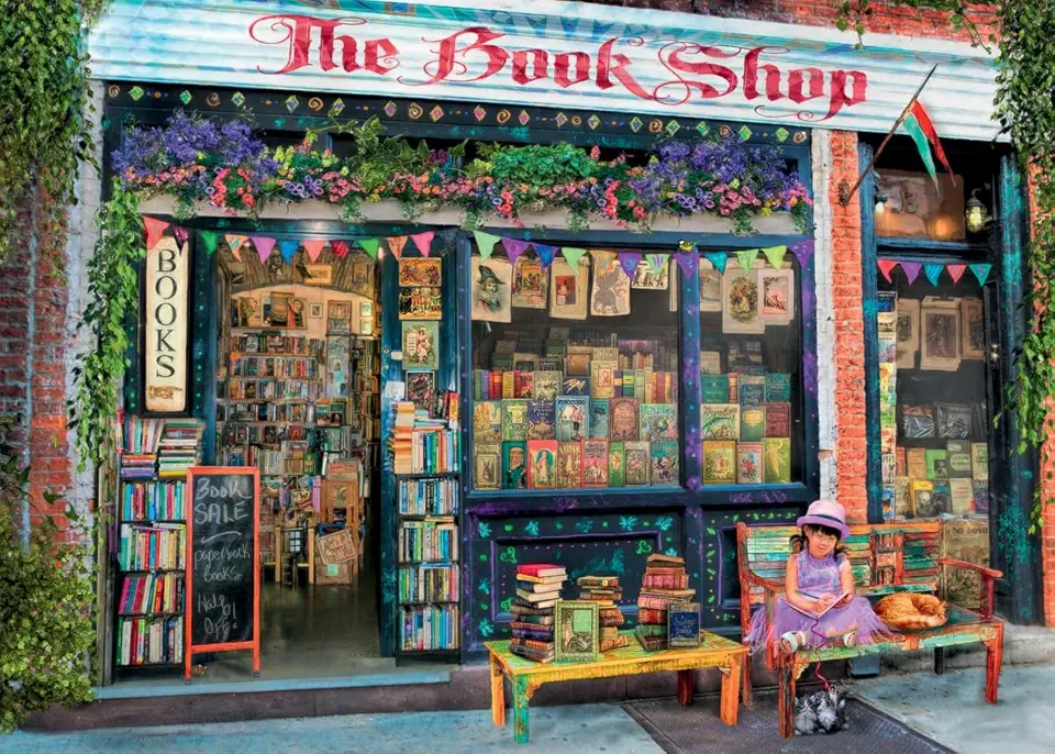 Ravensburger Quebra-cabeça The Bookshop de 1000 peças para adultos - 12000670 - ferramentas artesanais, feito na Alemanha, cada peça se encaixa perfeitamente