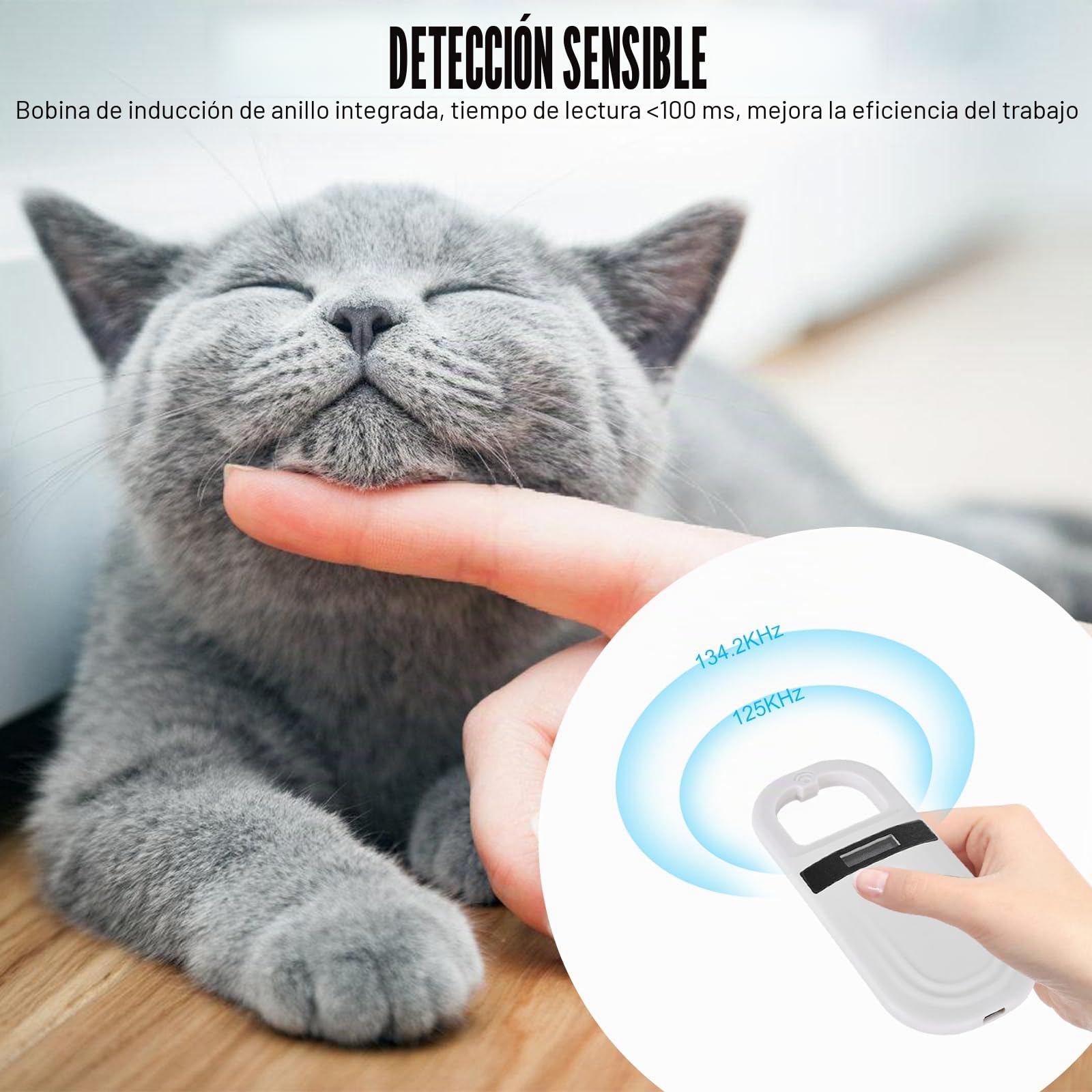 Aicharynic Lector de chips para mascotas,blanco,lector de microchip para perros/gato,lector de microchip para mascotas,escaneo de microchip para perros,escáner para mascotas