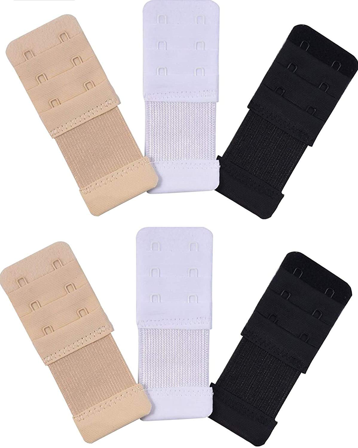 EEEZEEE Pack of 3 Save-A-Soft Back Bra Hook Extender (Black, White, Nude)-image-16