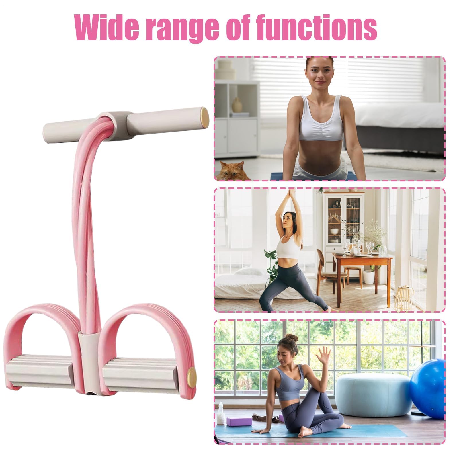 Elastique Musculation,Bande de Résistance Musculation 6 Tubes avec Pédale Élastique Sport Maison Fitness Entraînement d'étirement de la Taille des Bras et des Jambes (A