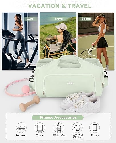 Miniatura 3 de Bolsa de gimnasio para artículos personales, bolsa de viaje, bolsa de lona para fin de semana, bolsa de noche con compartimento para zapatos, bolsas