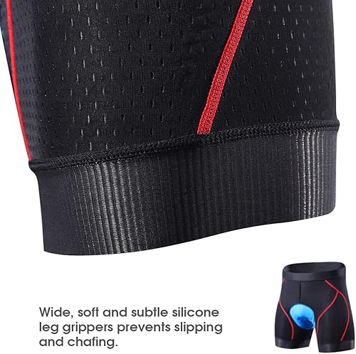 Miniatura 4 de Souke Sports Pantalones cortos de ciclismo para hombre, con acolchado 4D para bicicleta, MTB Liner Shorts con agarre antideslizante en las piernas